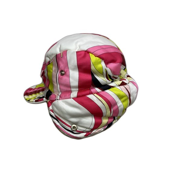 100% Authentic Emilio Pucci White/Yellow/Pink Trappers Hat - Picture 5 of 10